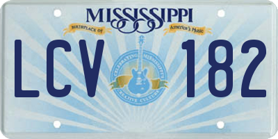 MS license plate LCV182