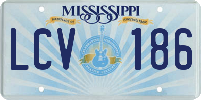 MS license plate LCV186
