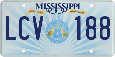 MS license plate LCV188