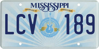 MS license plate LCV189
