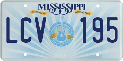 MS license plate LCV195