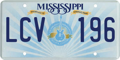MS license plate LCV196