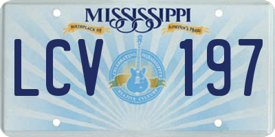 MS license plate LCV197