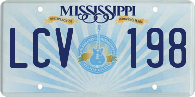 MS license plate LCV198