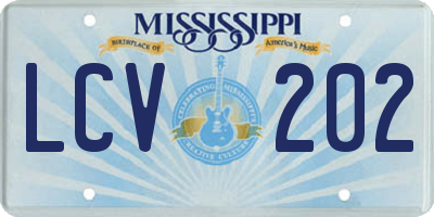 MS license plate LCV202