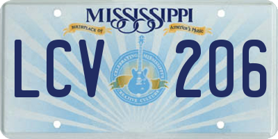 MS license plate LCV206