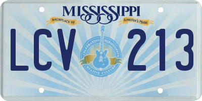 MS license plate LCV213