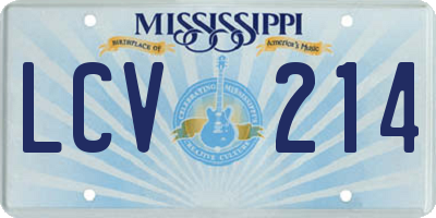 MS license plate LCV214
