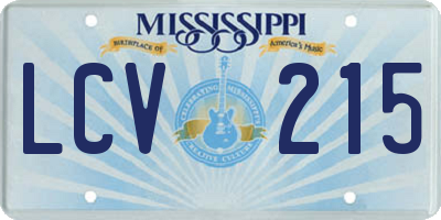 MS license plate LCV215