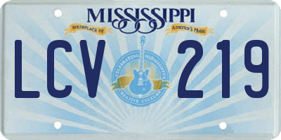 MS license plate LCV219