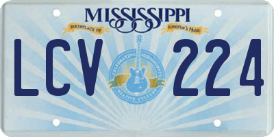 MS license plate LCV224