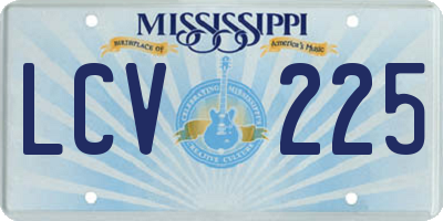 MS license plate LCV225
