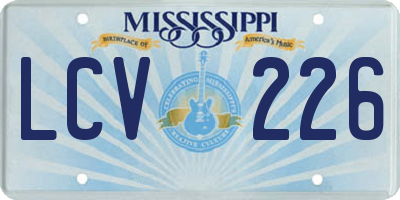 MS license plate LCV226
