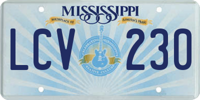MS license plate LCV230