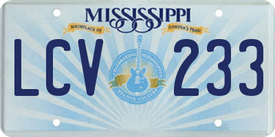 MS license plate LCV233