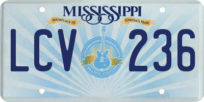 MS license plate LCV236