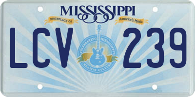 MS license plate LCV239