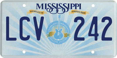 MS license plate LCV242