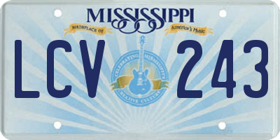 MS license plate LCV243