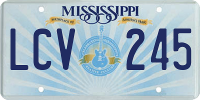 MS license plate LCV245