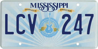 MS license plate LCV247
