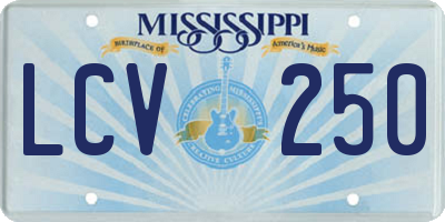 MS license plate LCV250