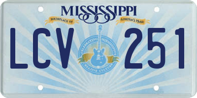 MS license plate LCV251
