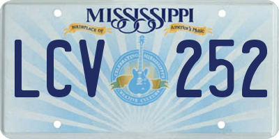 MS license plate LCV252