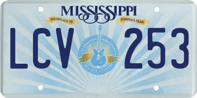 MS license plate LCV253