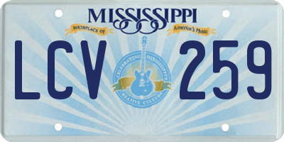 MS license plate LCV259