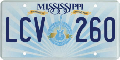 MS license plate LCV260