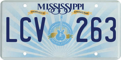 MS license plate LCV263