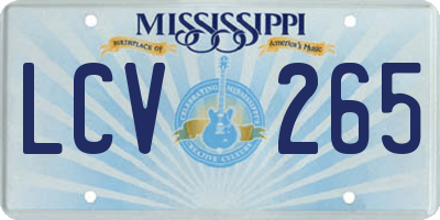 MS license plate LCV265