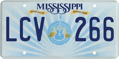 MS license plate LCV266