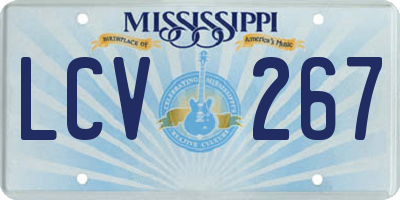 MS license plate LCV267