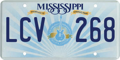 MS license plate LCV268