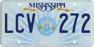 MS license plate LCV272