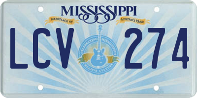 MS license plate LCV274