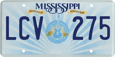 MS license plate LCV275