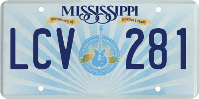 MS license plate LCV281