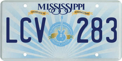 MS license plate LCV283
