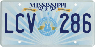 MS license plate LCV286