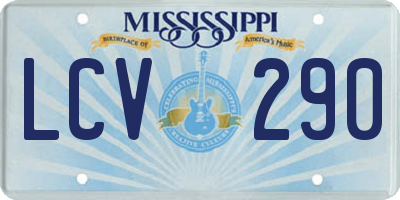 MS license plate LCV290