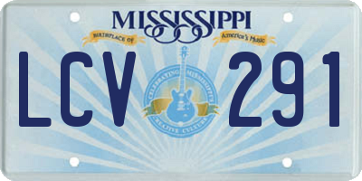 MS license plate LCV291