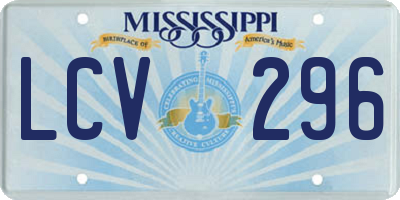 MS license plate LCV296