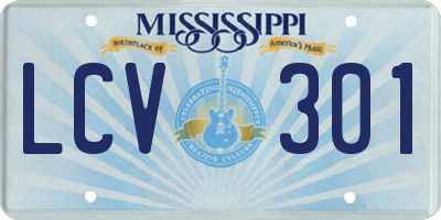 MS license plate LCV301