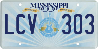 MS license plate LCV303