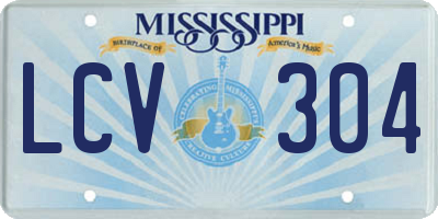 MS license plate LCV304