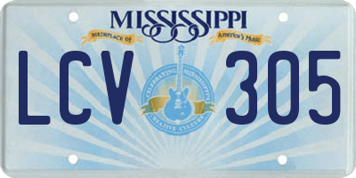 MS license plate LCV305