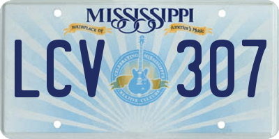 MS license plate LCV307